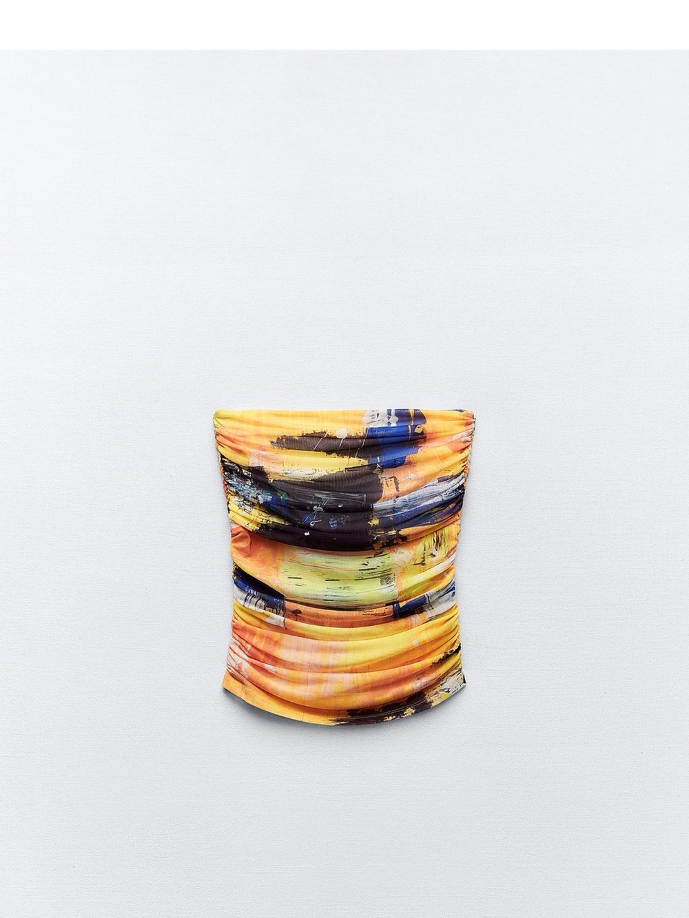 Zara Printed Tulle Strapless top